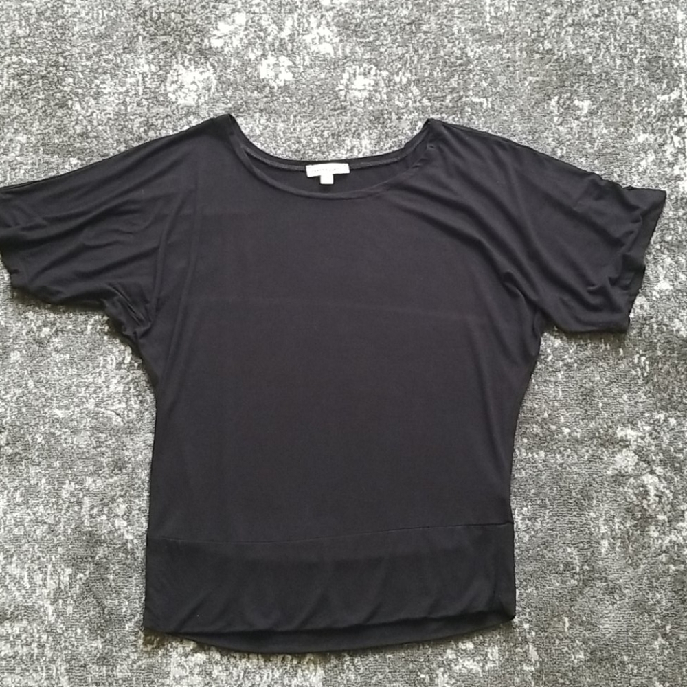 Dolman sleeve top with banded hem